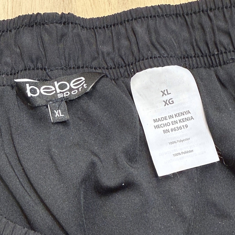 Bebe Sport Womens XL Black Pink White Mesh Panel Running Athletic Shorts - Picture 6 of 9